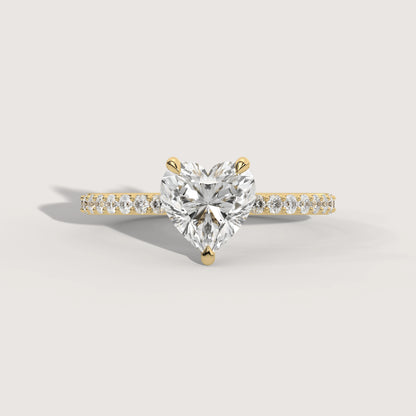 Hannah - Heart Solitär Pavé Ring