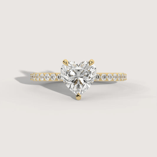 Hannah - Heart Solitär Pavé Ring