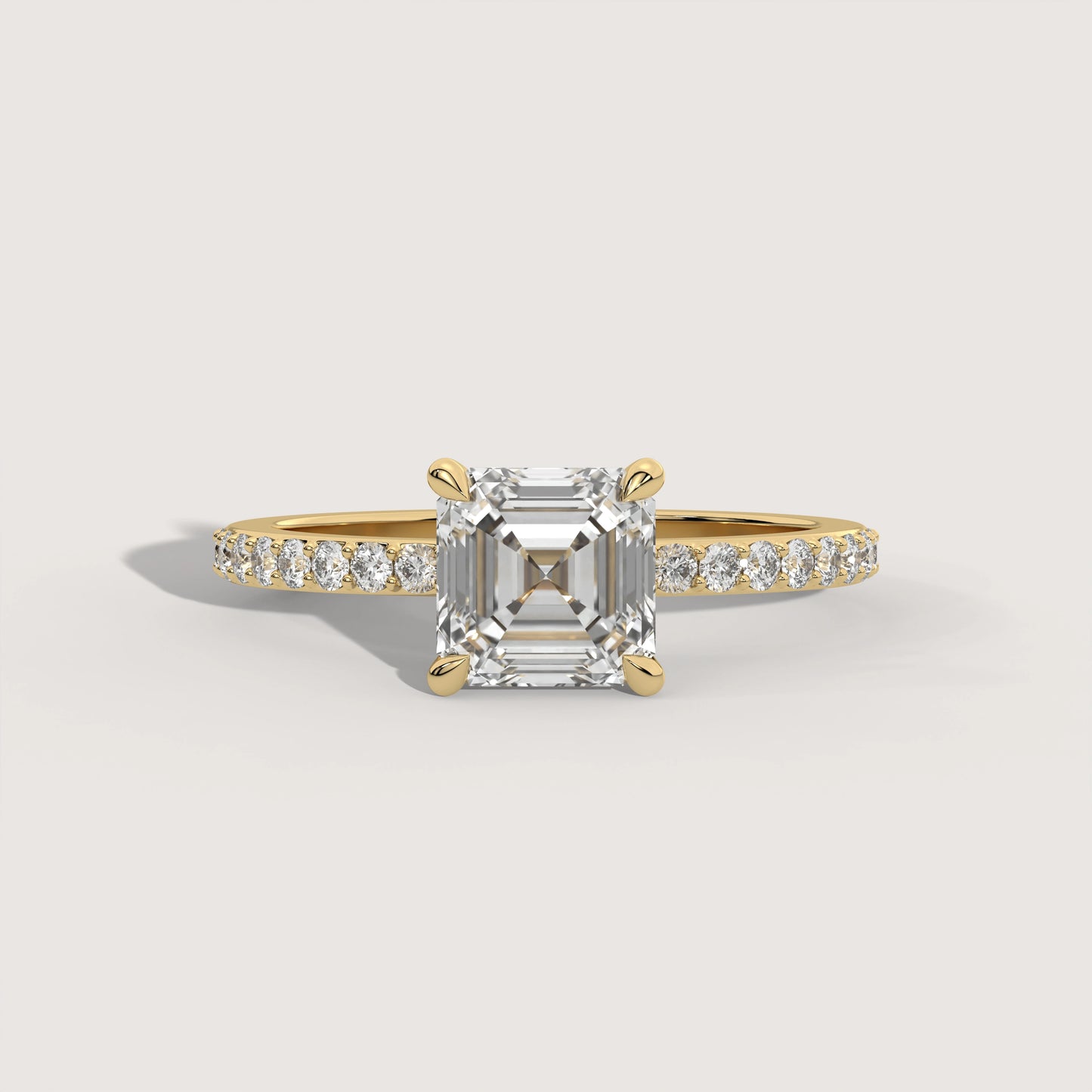 Ana - Asscher Solitär Pavé Ring