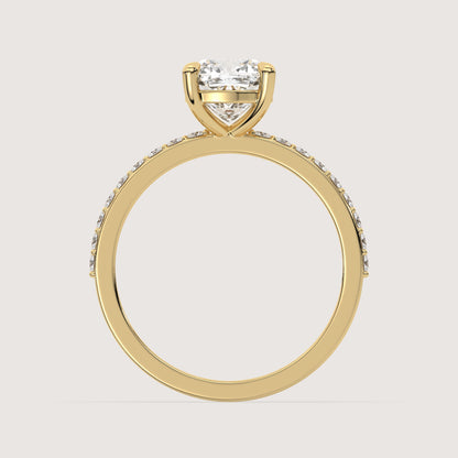 Celine - Cushion Solitär Pavé Ring
