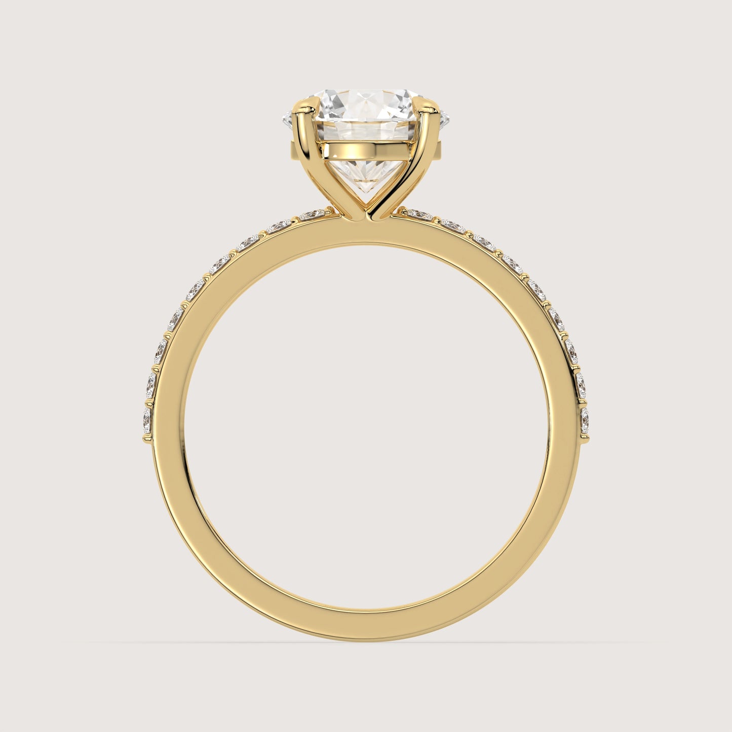 Romy - Round Solitär Pavé Ring