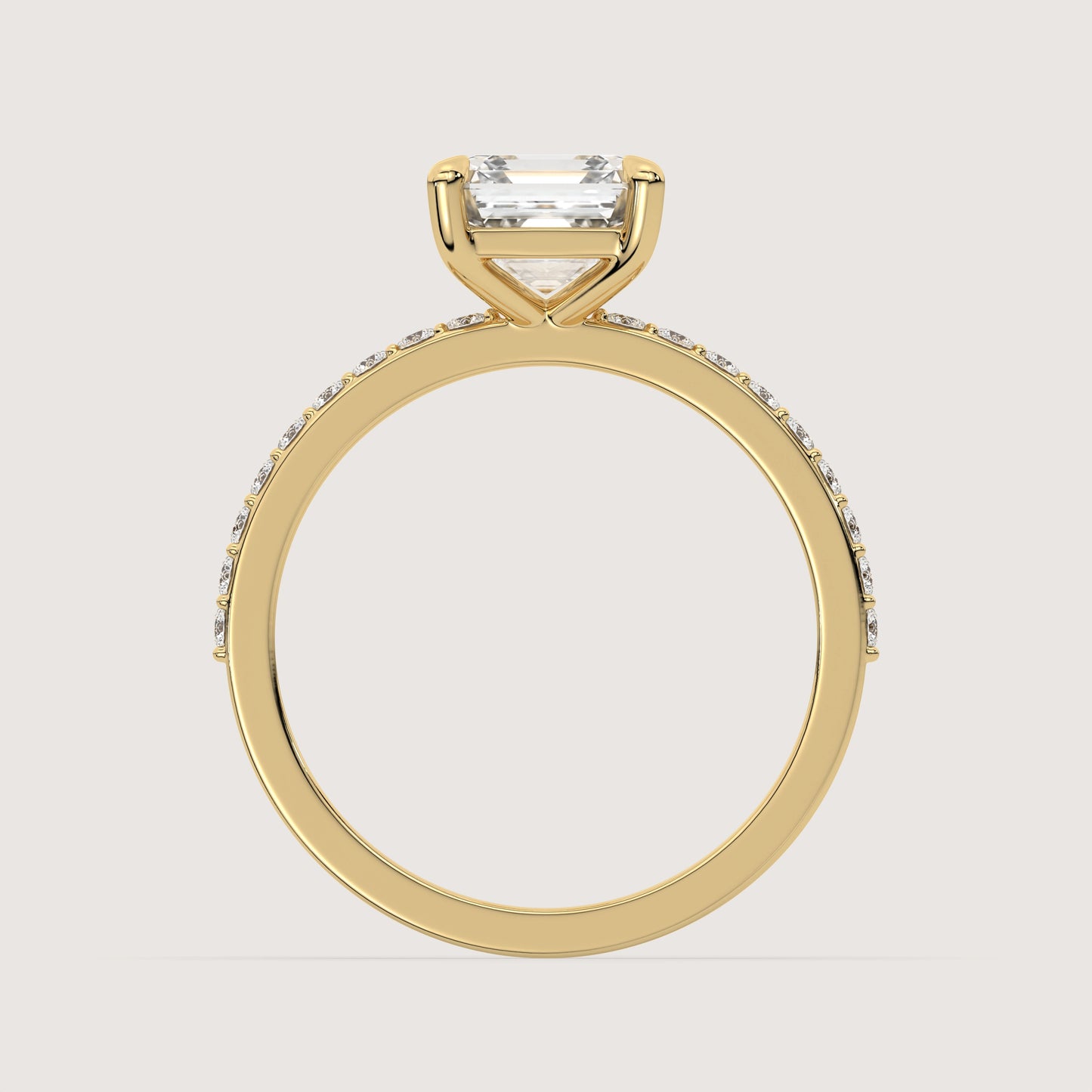 Ana - Asscher Solitär Pavé Ring