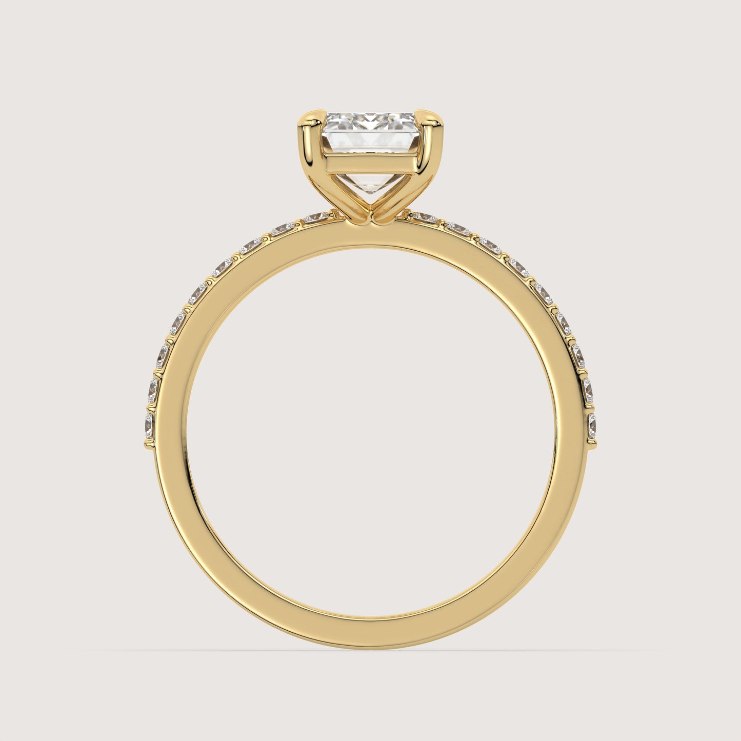 Emma - Emerald Solitär Pavé Ring