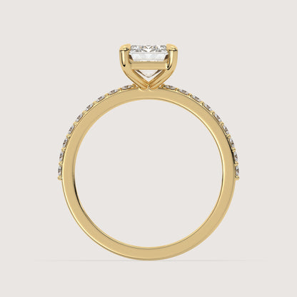 Emma - Emerald Solitär Pavé Ring
