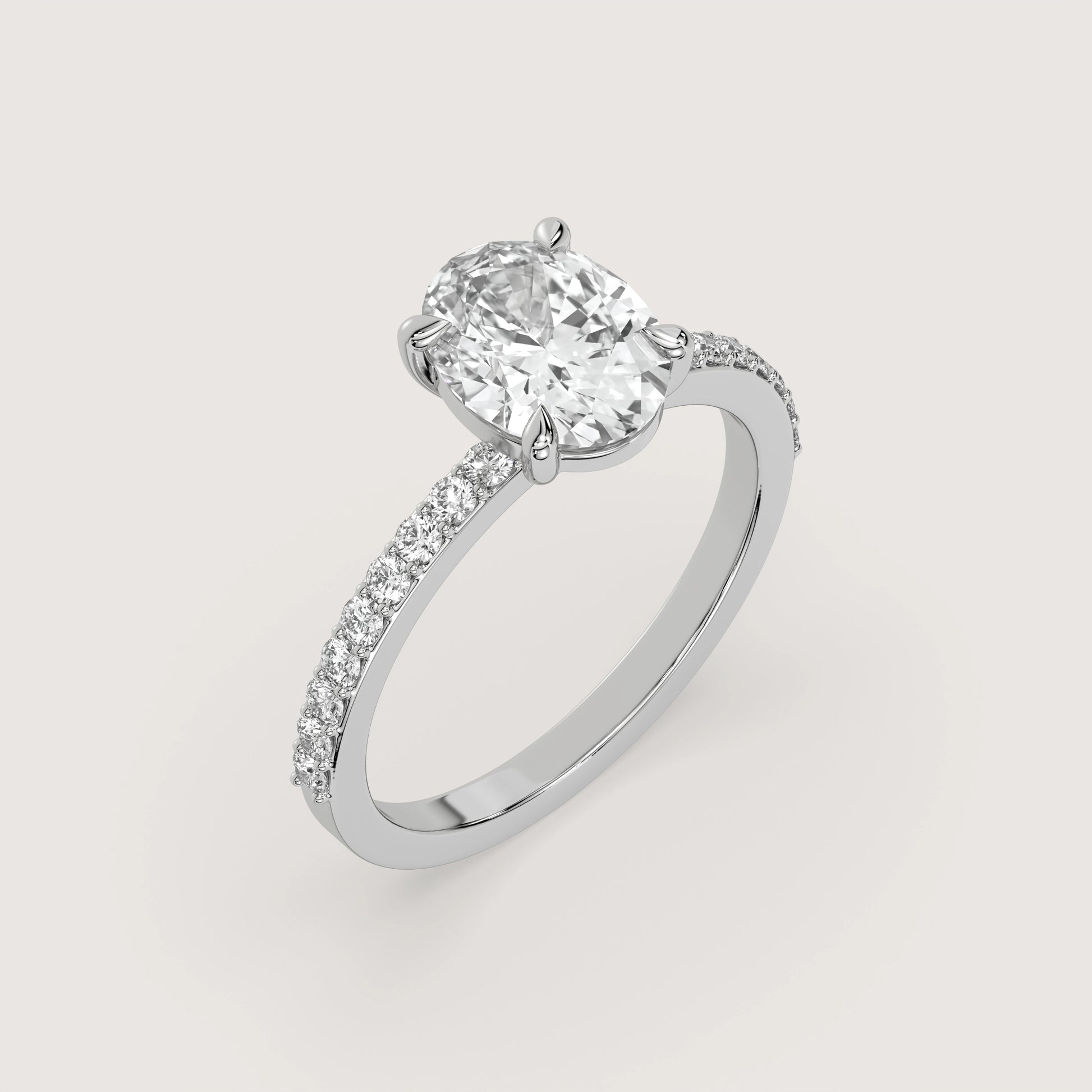 Oval Diamant Cut Verlobungsring mit 2 Karat in 18K Weißgold zu fairen Preisen - handgefertigt von unserem Goldschmied - KLUNQER