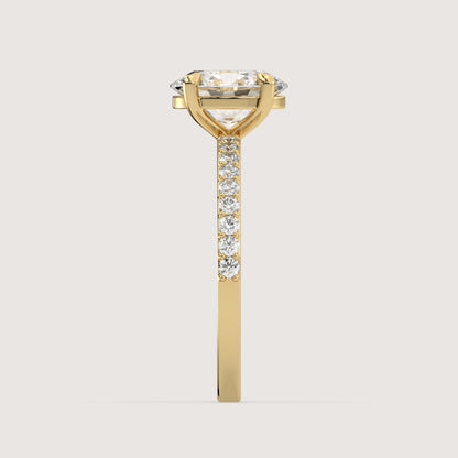 Olivia - Oval Solitär Pavé Ring