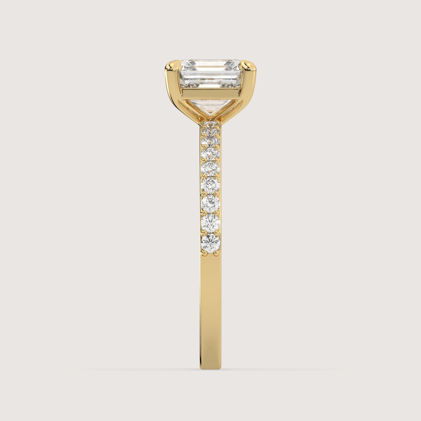 Ana - Asscher Solitär Pavé Ring