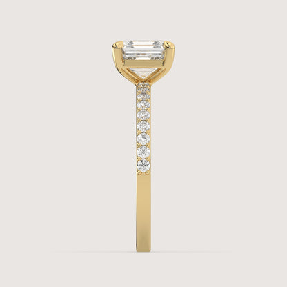 Ana - Asscher Solitär Pavé Ring