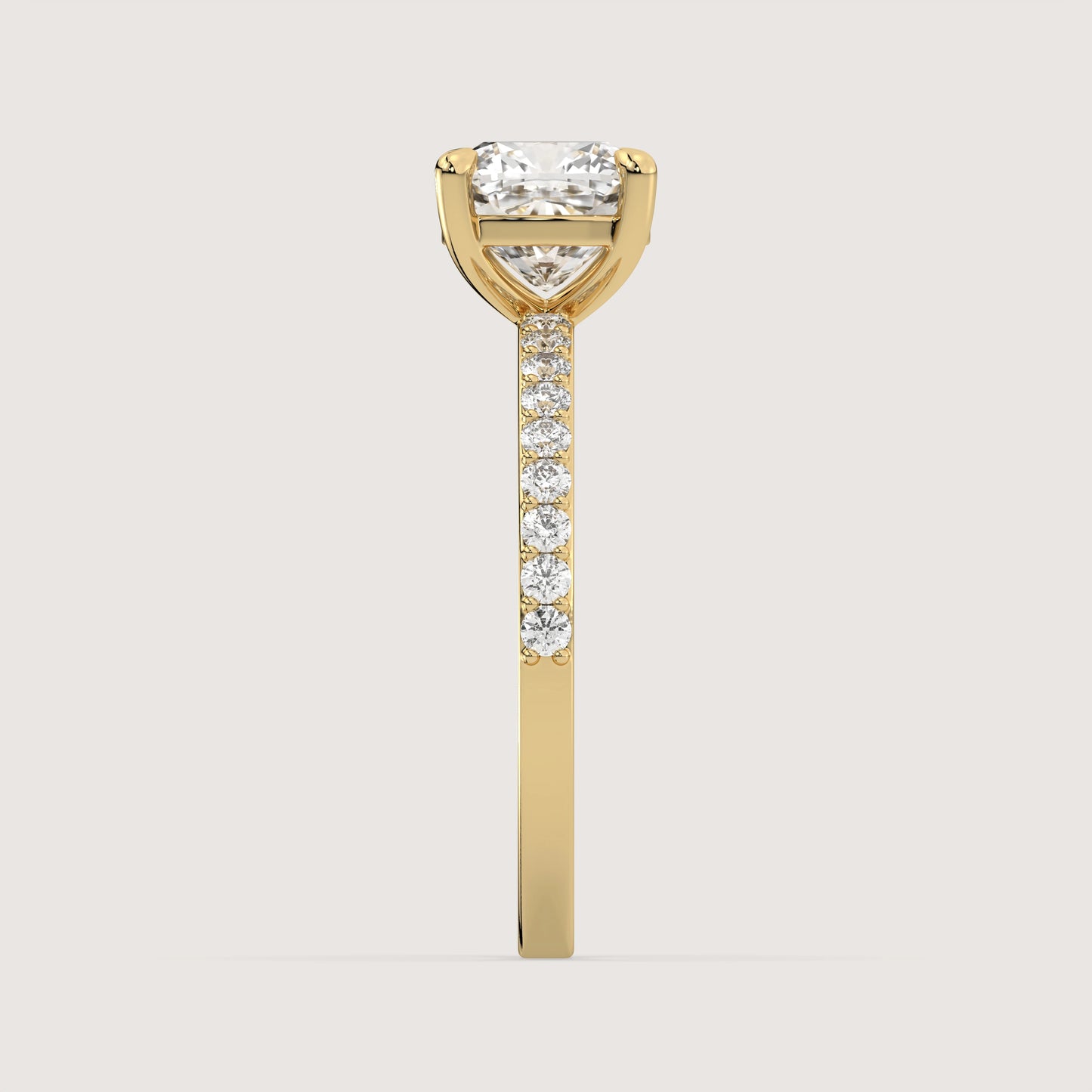 Celine - Cushion Solitär Pavé Ring