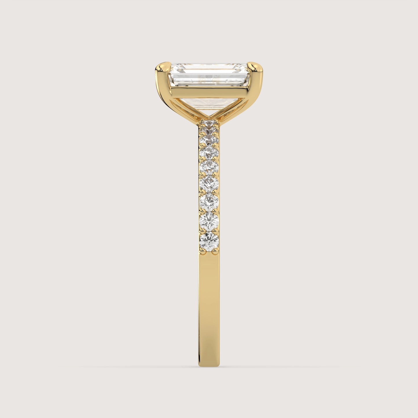 Emma - Emerald Solitär Pavé Ring