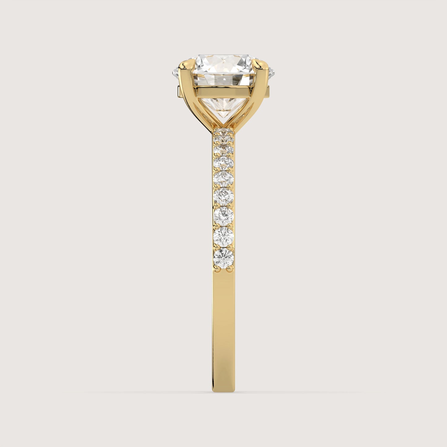 Romy - Round Solitär Pavé Ring