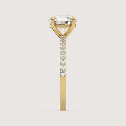 Romy - Round Solitär Pavé Ring