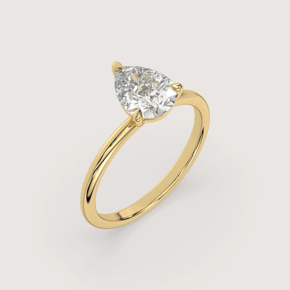Pia - Pear Solitär Ring