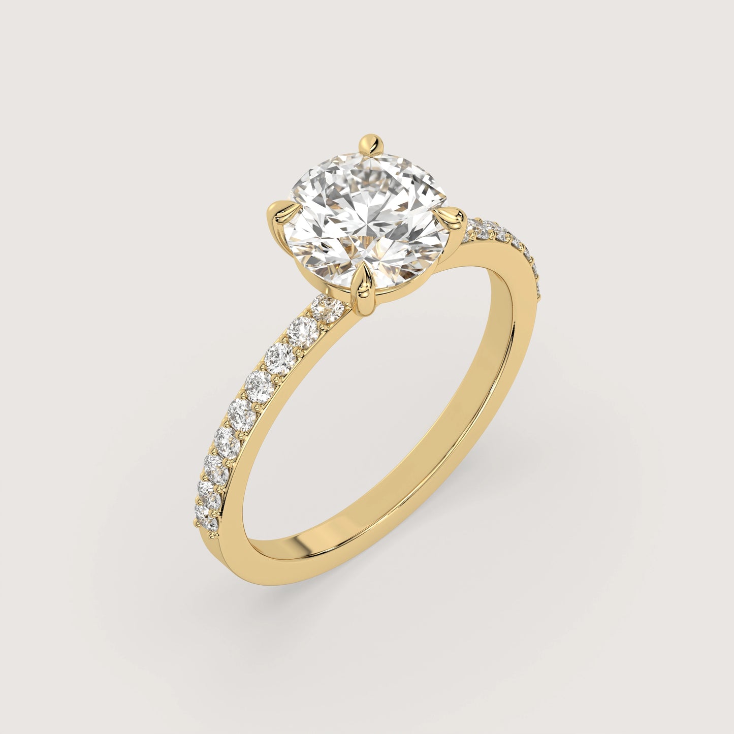 Romy - Round Solitär Pavé Ring