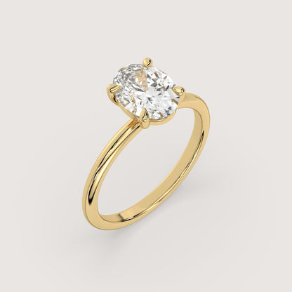 Olivia - Oval Solitär Pavé Ring