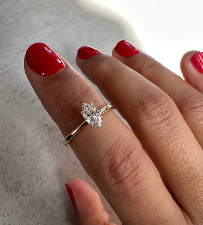 Gold Diamantring Marquise Cut 0,5 ct. mit 18 K Gelbgold