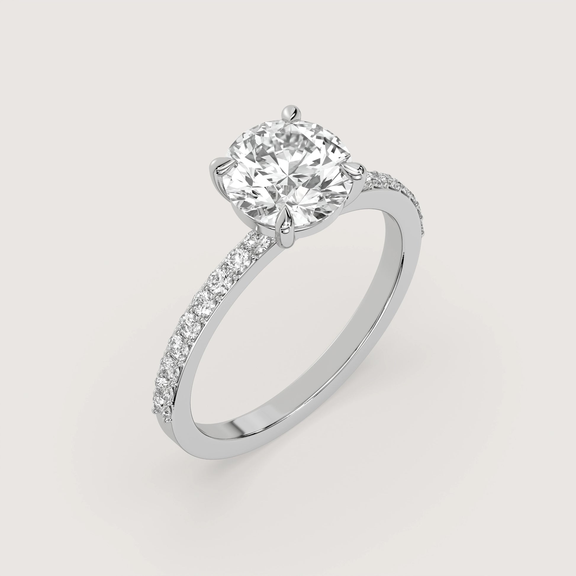 Verlobungsring mit Round Cut in 0.5 Karat und Platin Material - beste Qualität zu fairen Preisen von KLUNQER