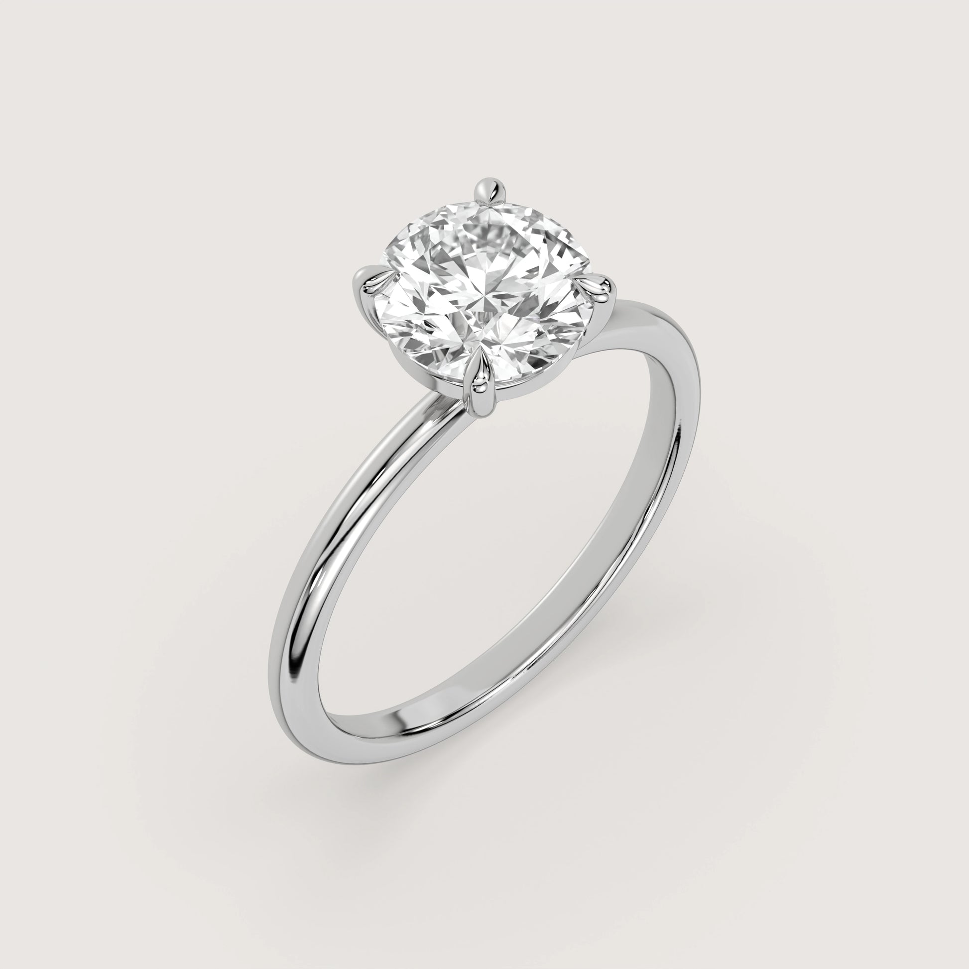 Verlobungsring mit 3 Karat rund in Platin von KLUNQER - nachhaltiger Lab Grown Diamant von höchster Qualität - Diamantringe handgefertigt von unserem Goldschmied