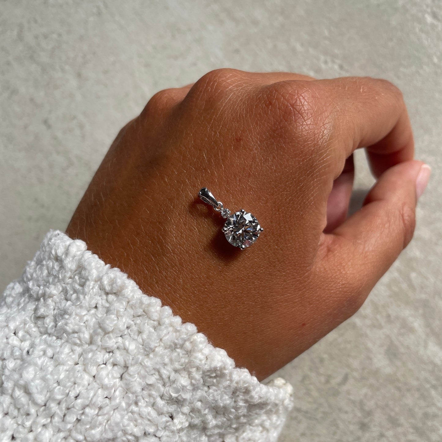 Ana Diamant Anhänger | 18K Weißgold (sofort lieferbar)