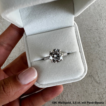 Romy - Round Solitär Pavé Ring