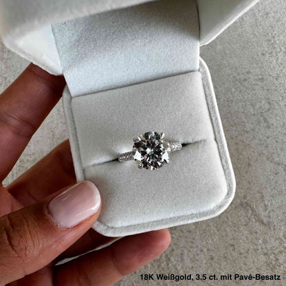 Romy - Round Solitär Pavé Ring