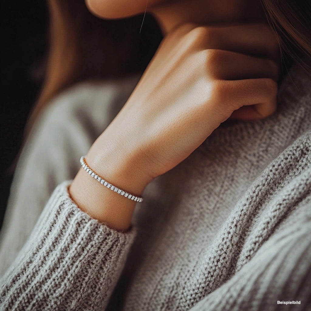 Tennis Armband (Rund - 18K Gelbgold)